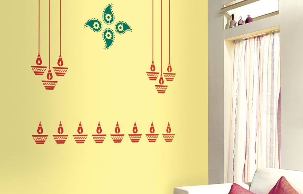 Prayer stencil asian paints