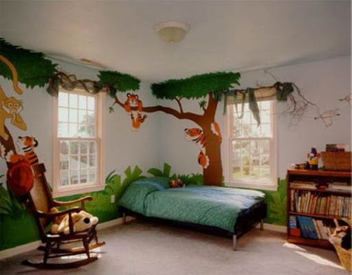 jungle theme kids room by Yes Painter